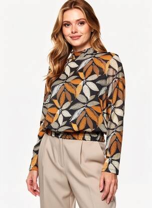 T-shirt manches longues manches longues marron GEISHA femme