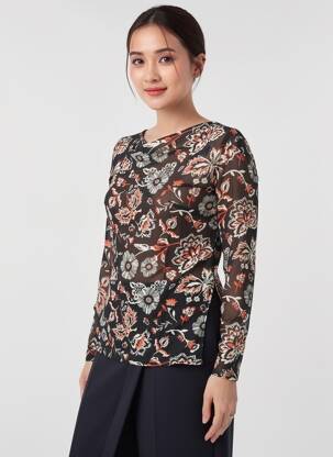 Top stretch manches longues noir BLUTSGESCHWISTER femme