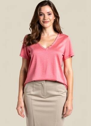Top stretch manches courtes rose FREEMAN T.PORTER femme