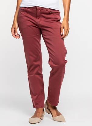 Pantalon slim tissage popeline taille normale marron LCDN femme