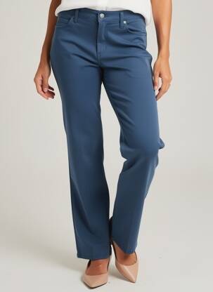 Pantalon droit stretch taille normale bleu LCDN femme