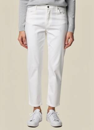 Pantalon slim tissage popeline taille normale blanc LCDN femme