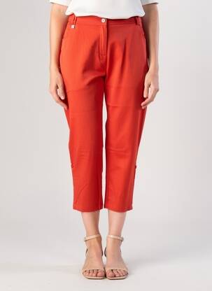 Pantacourt tissage popeline marron AGATHE & LOUISE femme