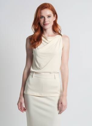 Top stretch sans manche beige GRACE & MILA femme