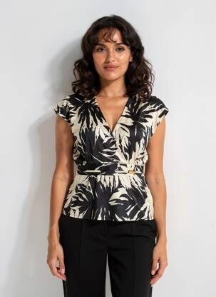 Top stretch manches courtes noir MORGAN femme