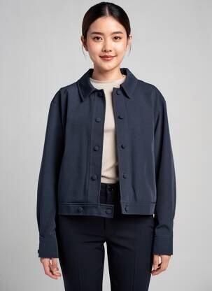 Veste casual finition intérieure doublée bleu UNIKA femme