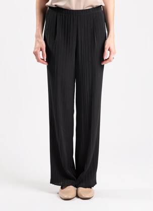 Pantalon droit tissage crêpe taille normale noir SPG WOMAN femme