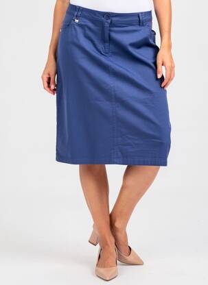 Jupe mi-longue stretch bleu AGATHE & LOUISE femme