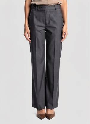 Pantalon droit tissage popeline taille haute gris FREEMAN T.PORTER femme