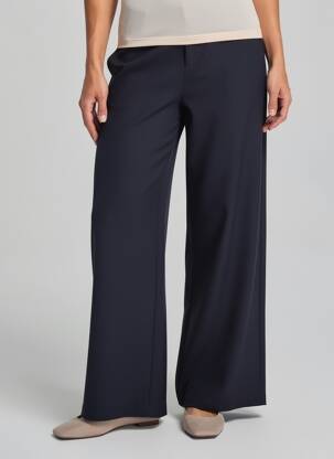 Pantalon droit tissage popeline taille normale bleu SURKANA femme