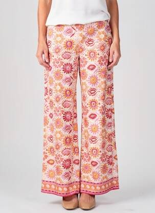 Pantalon droit taille élastique taille normale orange MOLLY BRACKEN femme