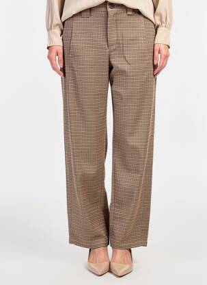 Pantalon droit tissage popeline taille normale marron FREEMAN T.PORTER femme