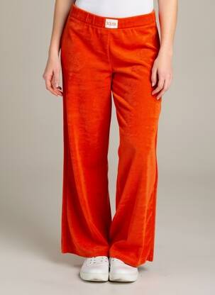 Pantalon large poches taille normale orange ICHI femme