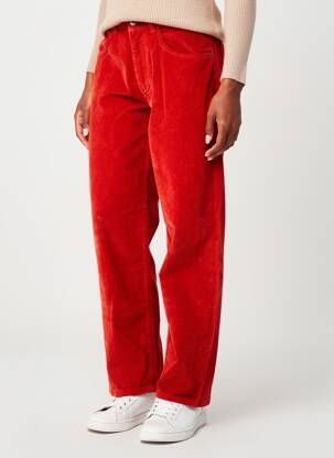 Pantalon droit stretch taille haute orange BLUTSGESCHWISTER femme