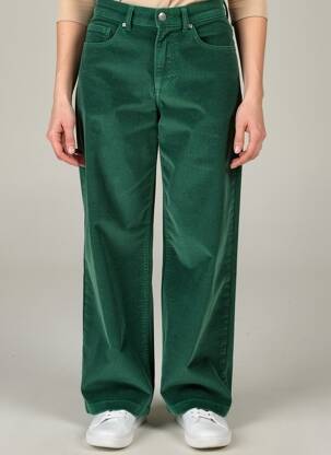 Pantalon droit stretch taille haute vert BLUTSGESCHWISTER femme