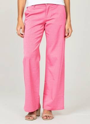 Pantalon droit tissage crêpe taille basse rose FREEMAN T.PORTER femme