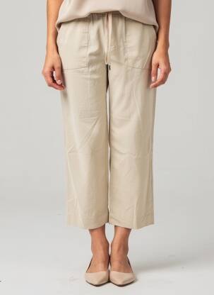 Pantalon 7/8 taille élastique taille normale beige STREET ONE femme