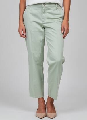 Pantalon 7/8 taille à pinces taille normale vert STREET ONE femme