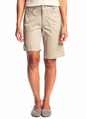 Short fermeture zippée sous rabat boutonné taille normale beige STREET ONE femme
