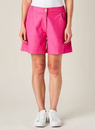 Short fermeture zippée sous rabat boutonné taille normale rose ICHI femme