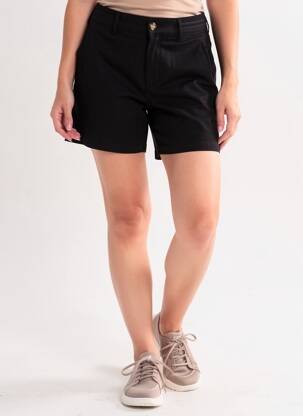 Short fermeture zippée sous rabat boutonné taille normale noir FREEMAN T.PORTER femme