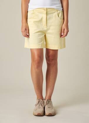 Short fermeture zippée sous rabat boutonné jaune ICHI femme