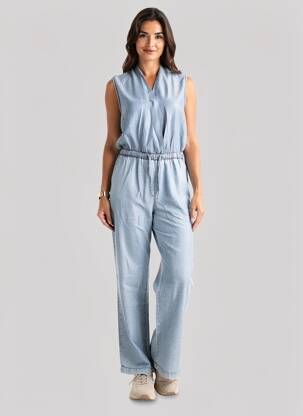 Combi-pantalon sans manche sans manche bleu MOLLY BRACKEN femme