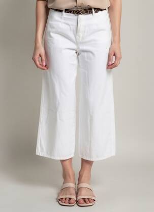 Pantacourt taille haute taille haute blanc TIFFOSI femme