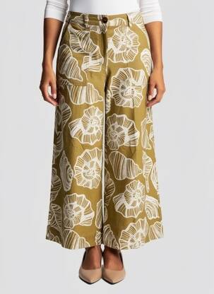 Pantalon 7/8 taille à pinces taille normale vert WHITE STUFF femme