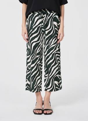 Pantalon 7/8 taille élastique taille normale vert STREET ONE femme