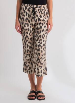Pantalon 7/8 taille élastique taille normale beige STREET ONE femme