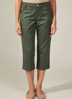 Pantacourt tissage popeline taille normale vert STREET ONE femme