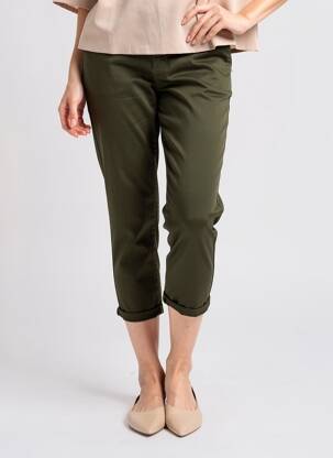Pantalon 7/8 stretch taille basse vert FREEMAN T.PORTER femme