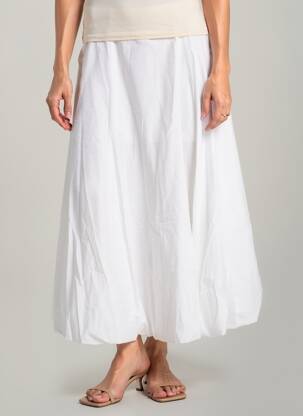 Jupe longue fermeture zippée au dos blanc SURKANA femme