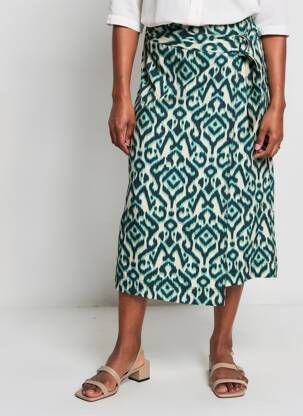 Jupe mi-longue coupe droite vert STREET ONE femme