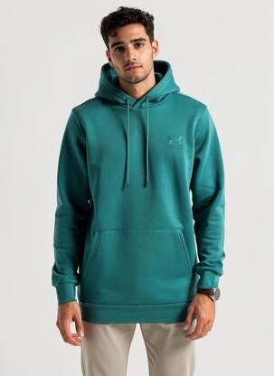 Sweat-shirt à capuche tissage jersey manches longues vert UNDER ARMOUR homme