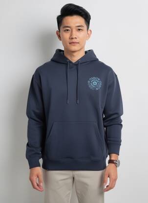 Sweat-shirt à capuche tissage jersey manches longues bleu OXBOW homme