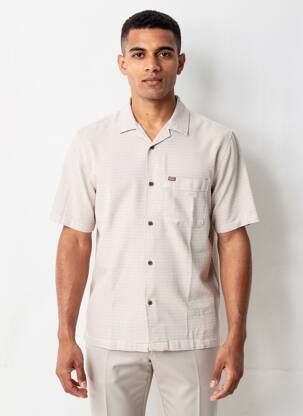 Chemise manches courtes col tailleur beige OXBOW homme
