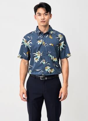 Chemise manches courtes poches bleu QUIKSILVER homme
