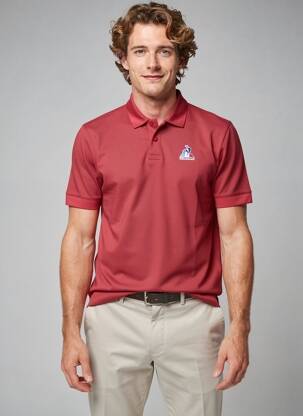 Polo stretch manches courtes rouge LE COQ SPORTIF homme