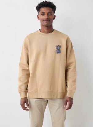 Sweat-shirt stretch manches longues beige QUIKSILVER homme