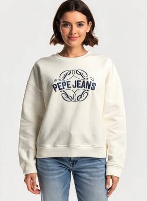 Sweat-shirt broderie blanc PEPE JEANS femme