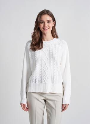 Pull coupe droite manches longues blanc PEPE JEANS femme
