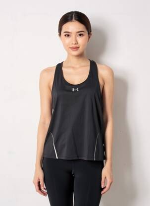 T-shirt stretch fines bretelles noir UNDER ARMOUR femme