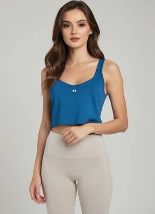 Débardeur stretch sans manche bleu UNDER ARMOUR femme