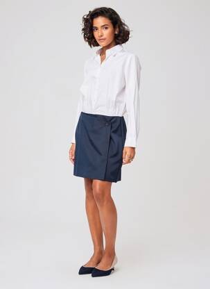 Robe mi-longue manches longues manches longues bleu IN WEAR femme