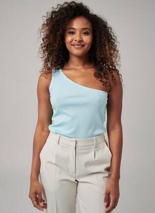 Top stretch sans manche bleu KAFFE femme