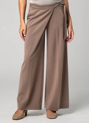 Pantalon large fermeture zip latéral taille normale vert IN WEAR femme