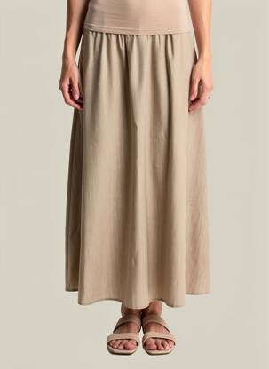 Jupe longue coupe fluide gris KAFFE femme