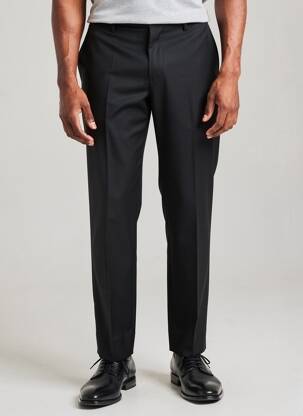 Pantalon slim tissage popeline taille normale noir MANUFACTURE homme